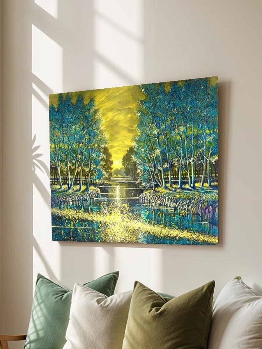 Multicolor Abstract Painting Framed Canvas Wall Art, 60cm x 40cm