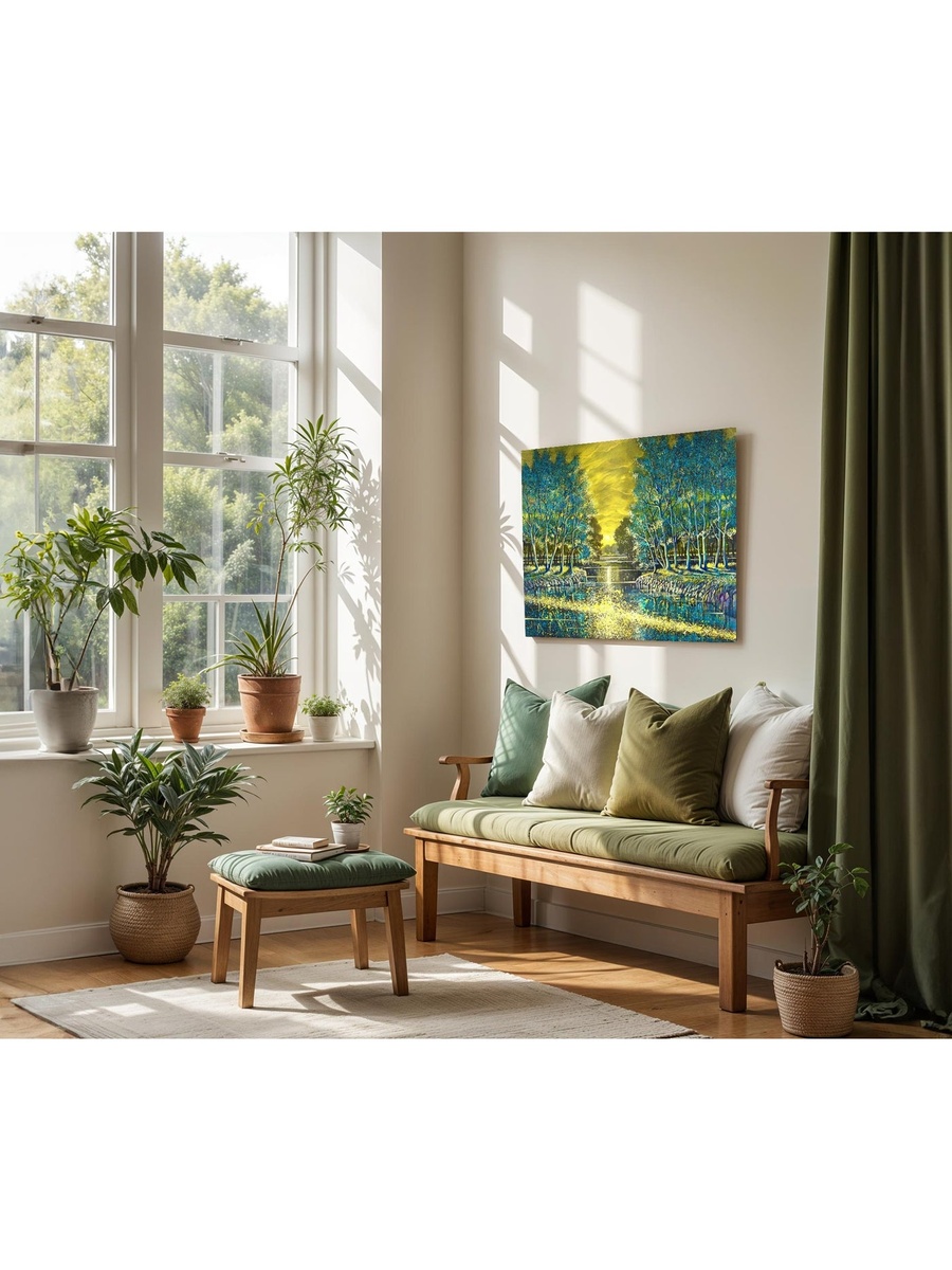 Multicolor Abstract Painting Framed Canvas Wall Art, 60cm x 40cm