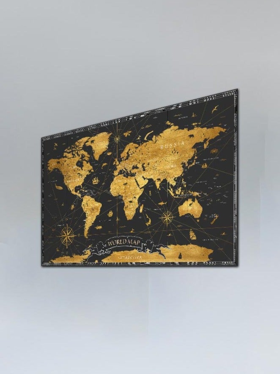 World Map Painting Canvas Wall Art, 40cm x 30cm