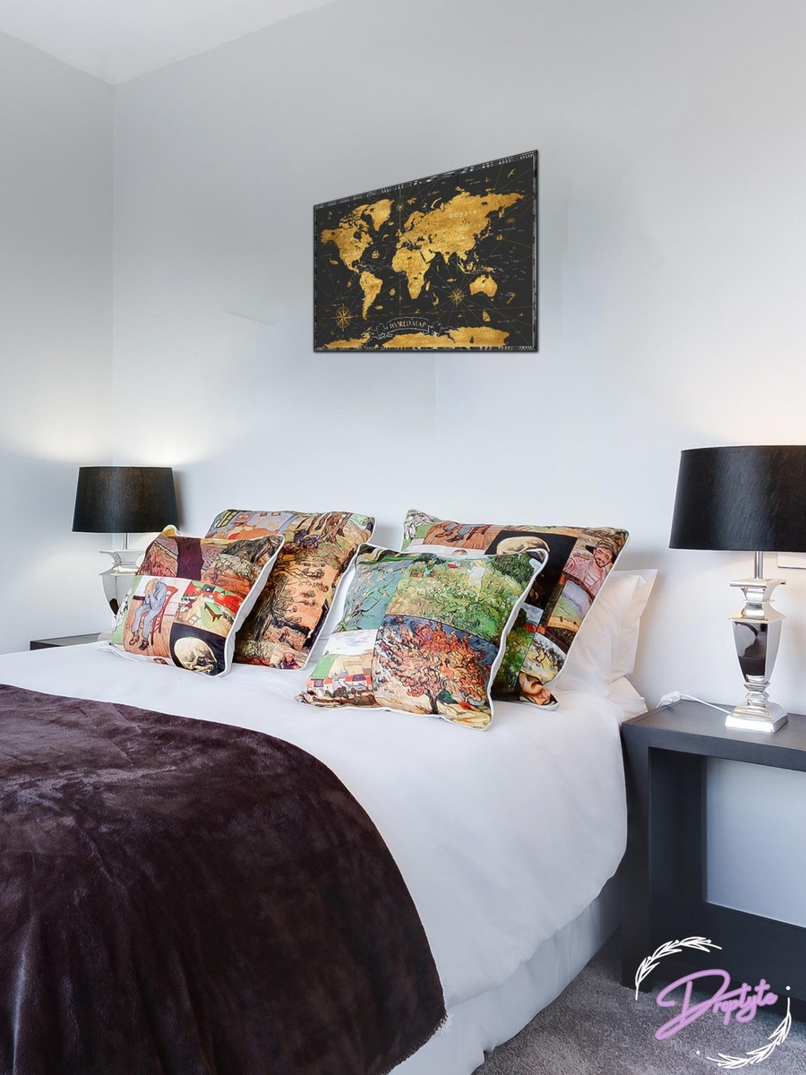 World Map Painting Canvas Wall Art, 40cm x 30cm
