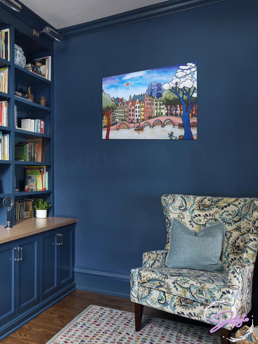 Multicolor Abstract Buildings Painting Decorative Wall Art, 60cm x 40cm