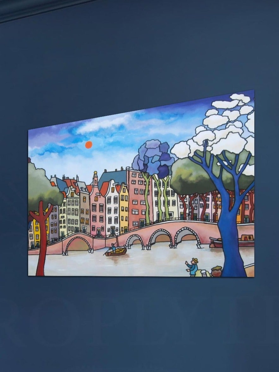 Multicolor Abstract Buildings Painting Decorative Wall Art, 60cm x 40cm