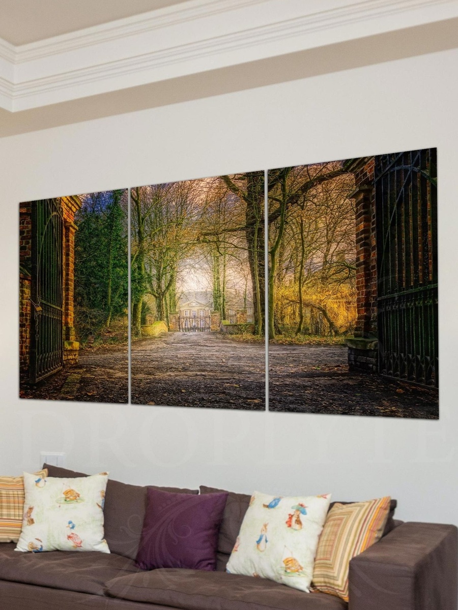3-Piece Bungalow in the Jungle Decorative Wall Art, 120cm x 60cm