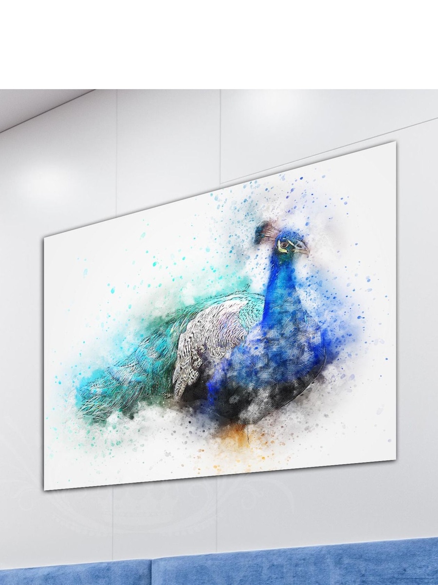 Female Peacock Painting Decorative Wall Art, 40cm x 30cm