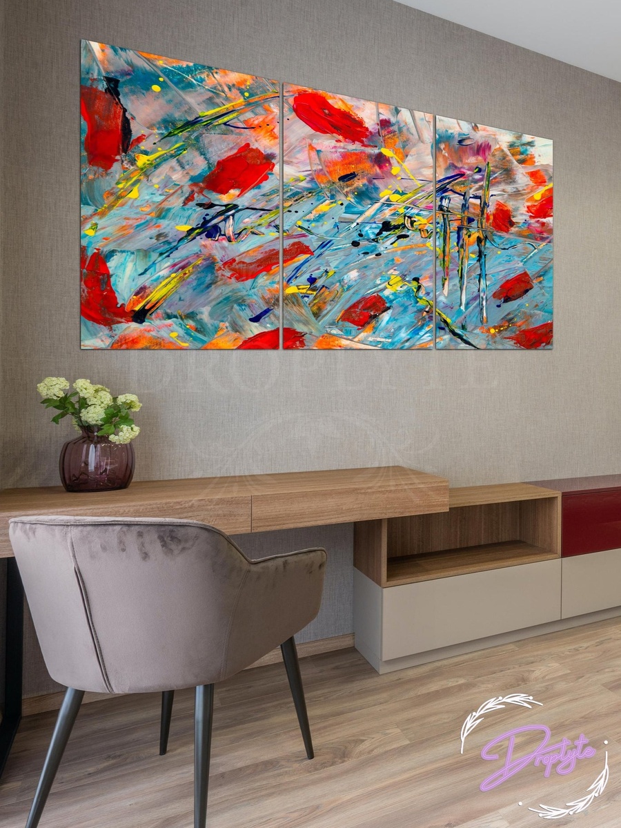 3-Piece Multicolor Abstract Painting Decorative Wall Art, 120cm x 60cm