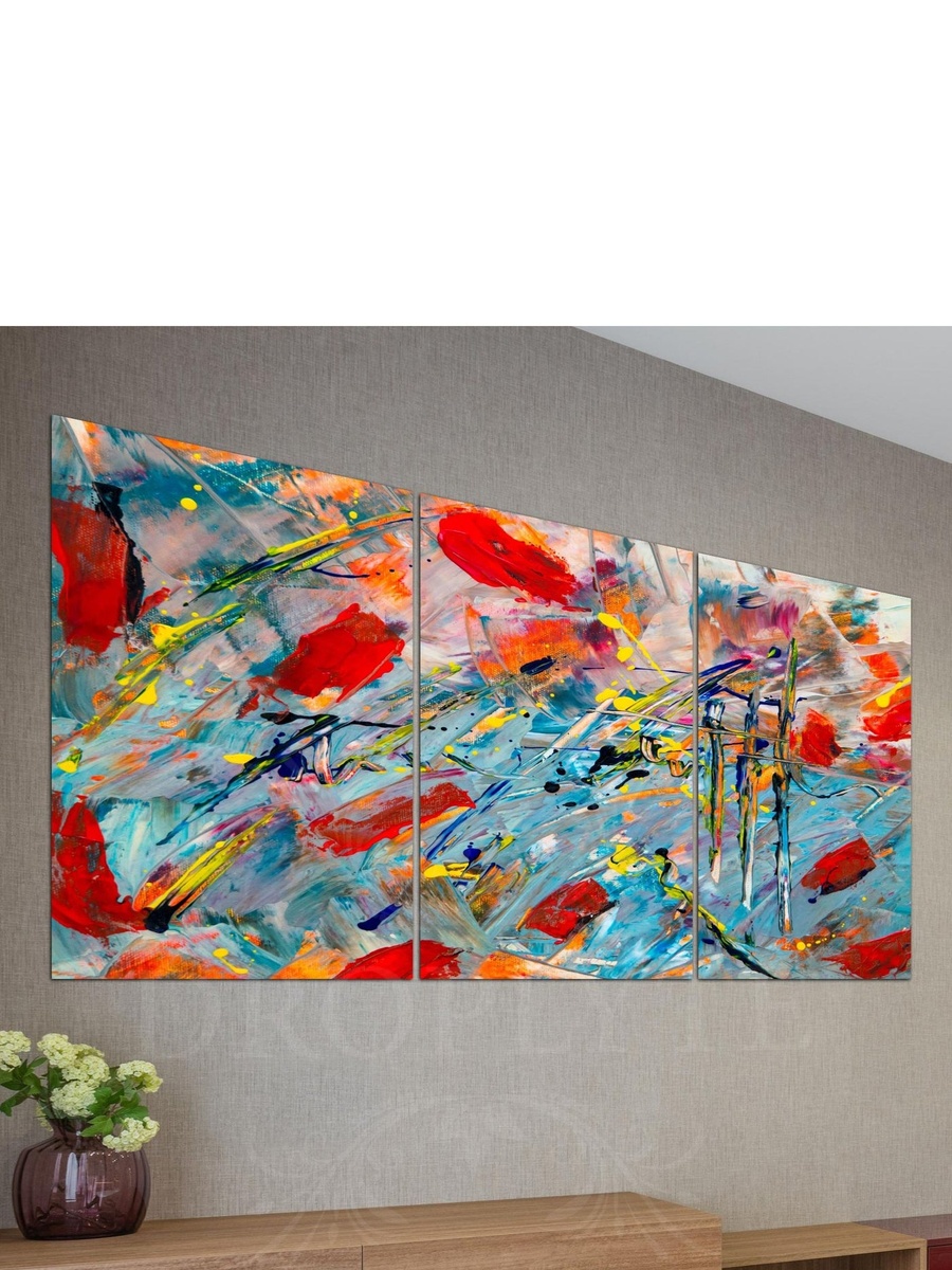 3-Piece Multicolor Abstract Painting Decorative Wall Art, 120cm x 60cm