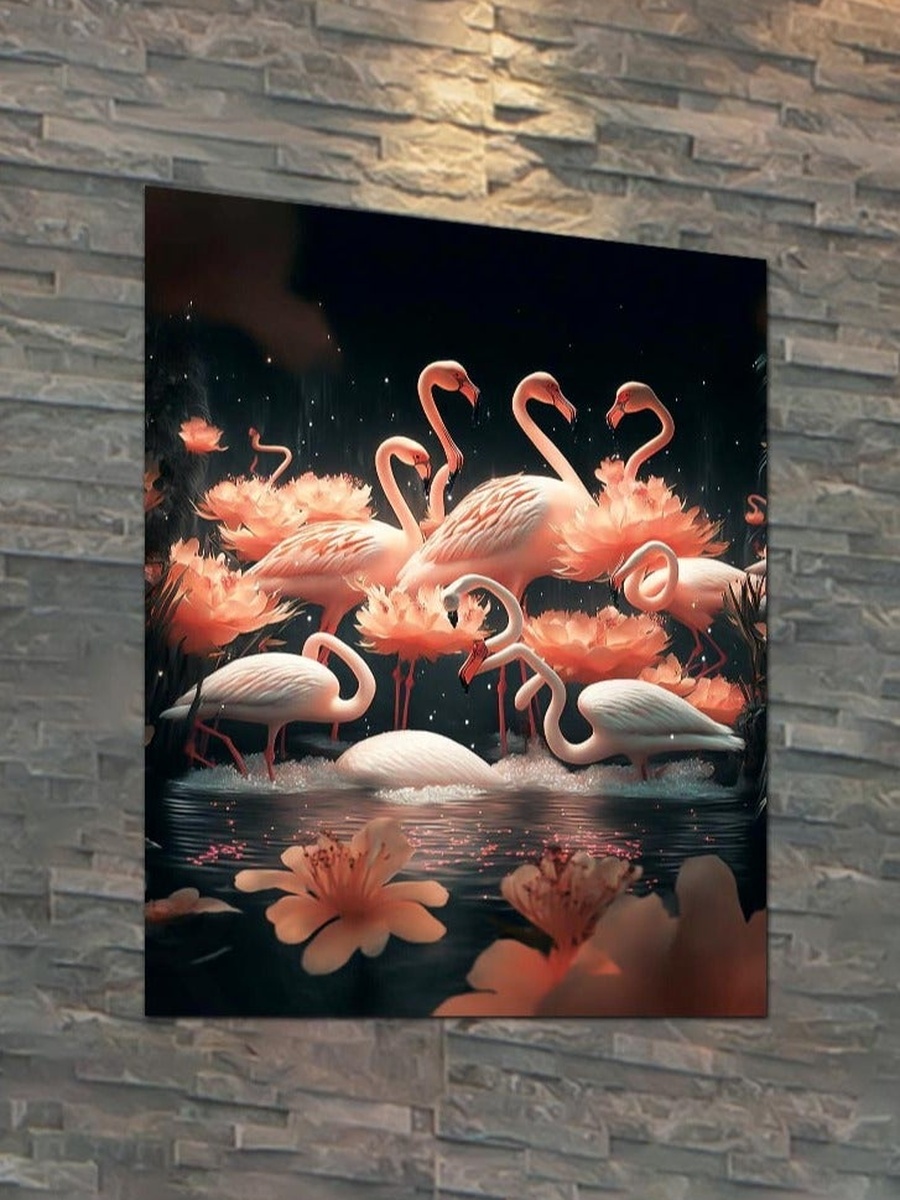 لوحة جدارية للطبيعة جميلة مع إطار خشب، 30 سم × 40 سم