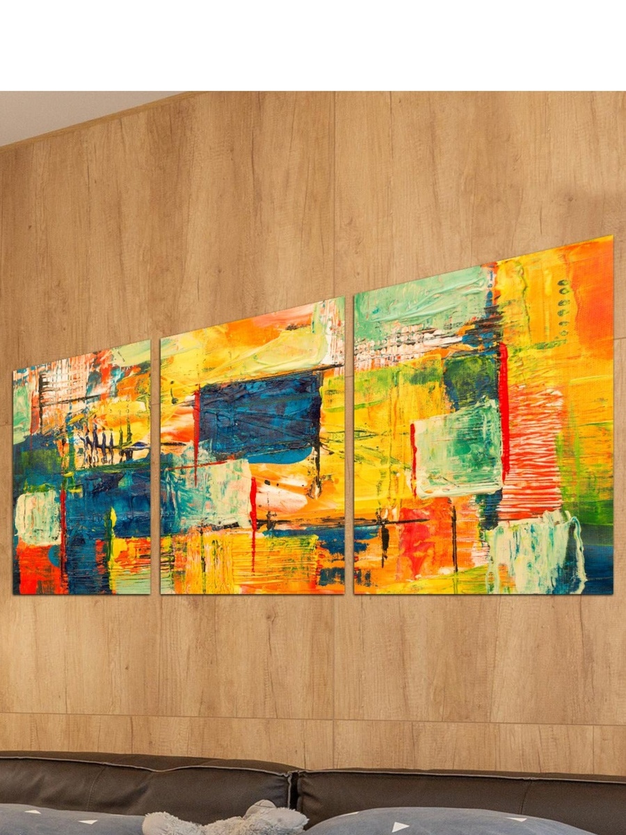 3-Piece Framed Canvas Abstract Painting Wall Art, 120cm x 60cm