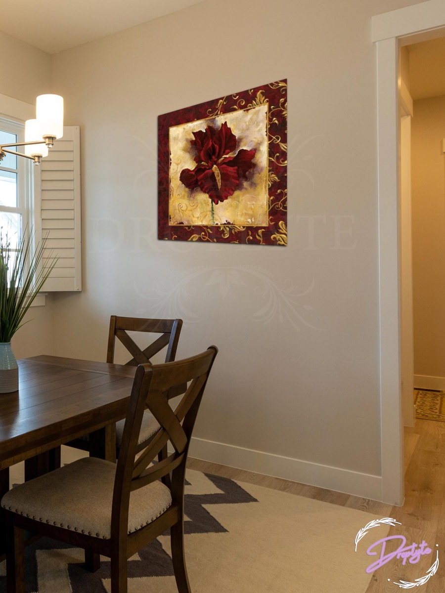 Beautiful Flower Wall Art Canvas with Wooden Frame 30cm x 30cm