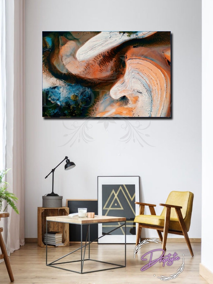 Beautiful Abstract Wall Art Canvas with Wooden Frame, 60cm x 40cm