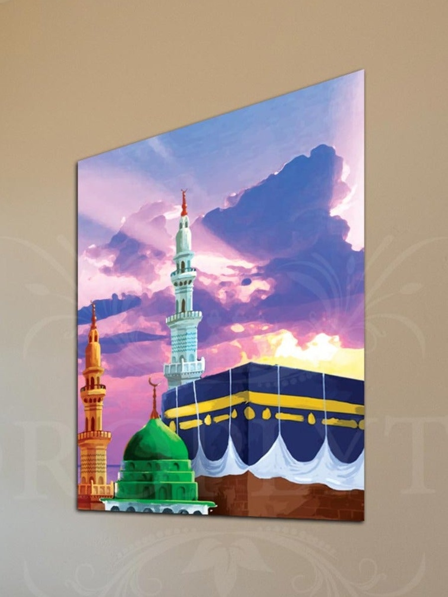 لوحة فنية جدارية إسلامية للحرم جميلة، 30 سم × 40 سم