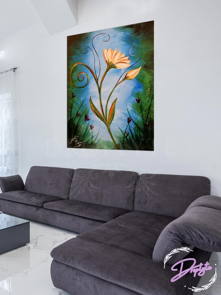 لوحة فنية جدارية ديكورية لزهور على الغصن، 30 سم × 40 سم