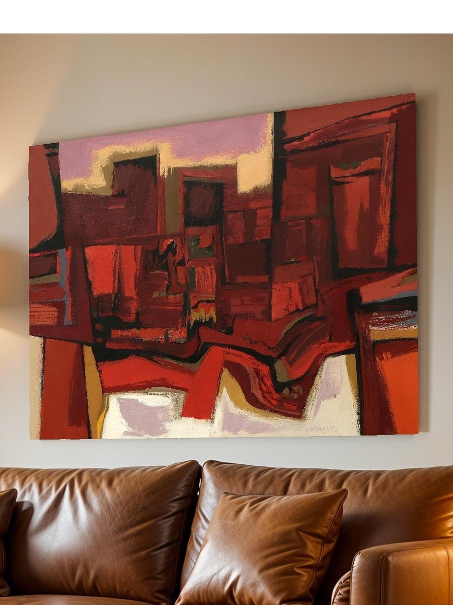 لوحة فنية جدارية ديكورية مجردة متعددة الألوان، 60 سم × 40 سم