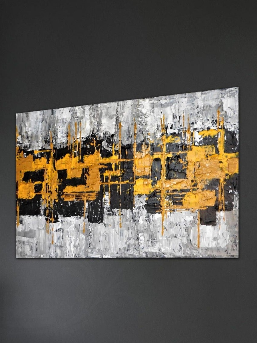 لوحة جدارية ديكورية لرسم تجريدي متعدد الألوان، 60 سم × 40 سم