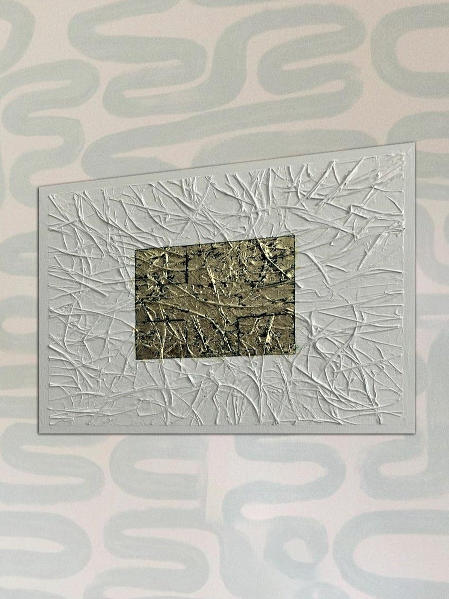 لوحة فنية جدارية ديكورية مجردة متعددة الألوان، 60 سم × 40 سم