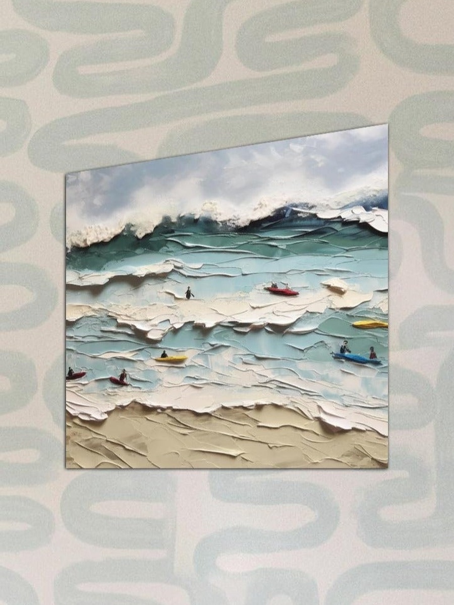Abstract Painting Framed Canvas Wall Art, 30cm x 30cm