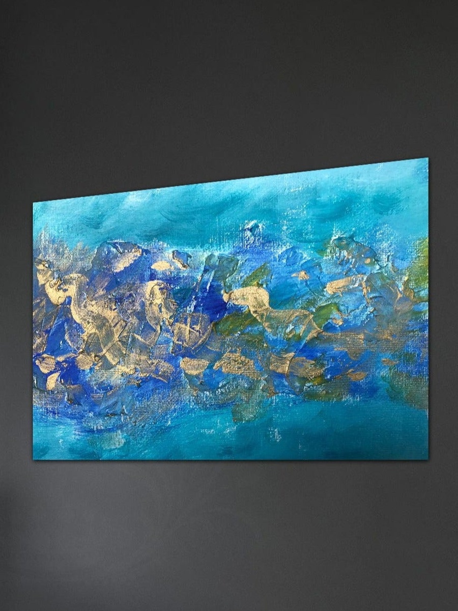 لوحة جدارية ديكورية لرسم تجريدي متعدد الألوان، 60 سم × 40 سم