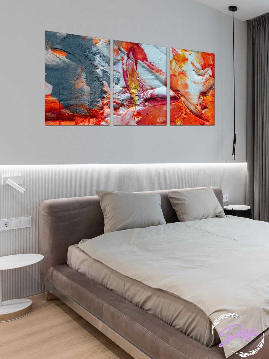 3-Piece Framed Canvas Abstract Painting Wall Art, 120cm x 60cm