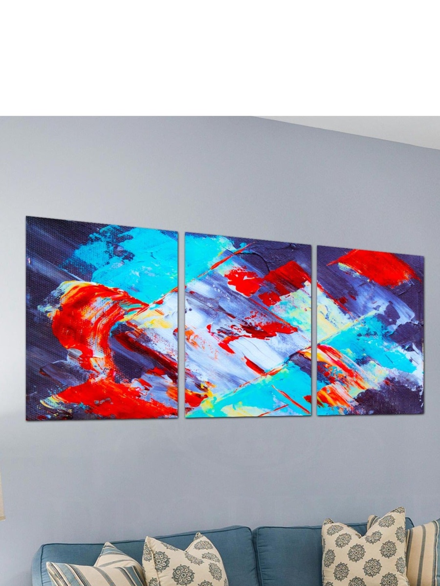 3-Piece Framed Canvas Abstract Painting Wall Art, 120cm x 60cm