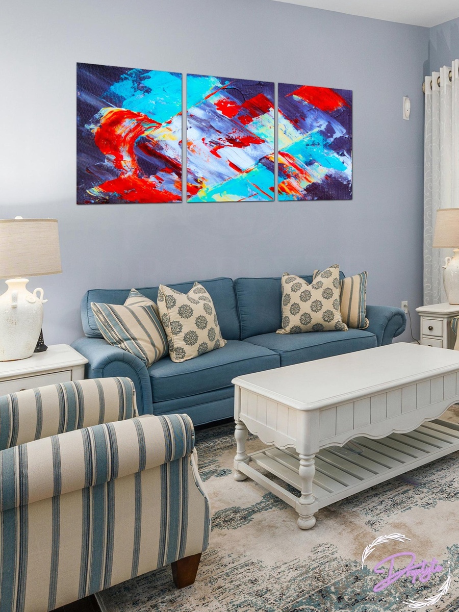 3-Piece Framed Canvas Abstract Painting Wall Art, 120cm x 60cm
