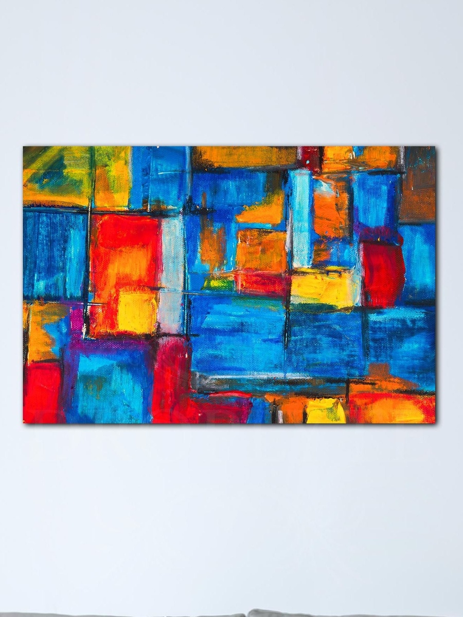 لوحة جدارية ديكورية جميلة لرسم تجريدي ملون، 60 سم × 40 سم