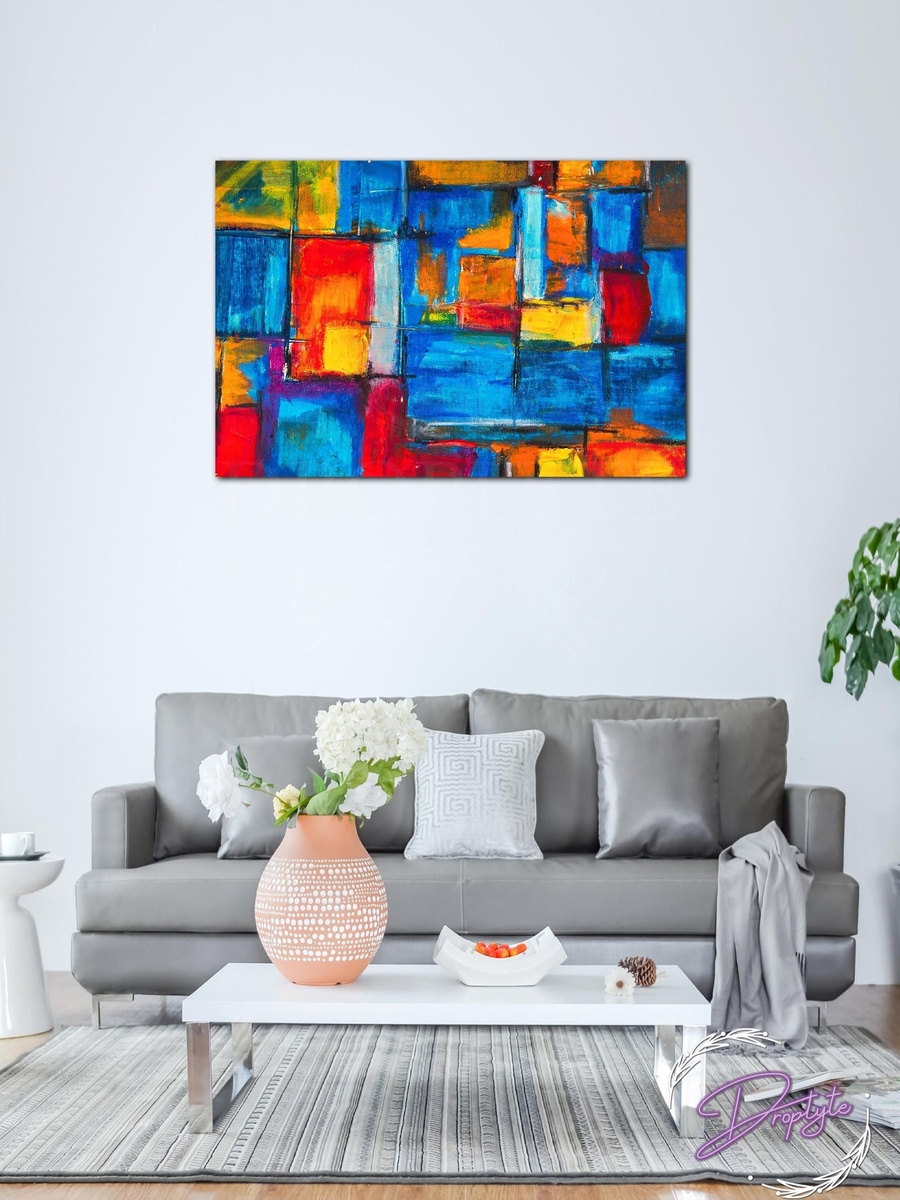 لوحة جدارية ديكورية جميلة لرسم تجريدي ملون، 60 سم × 40 سم