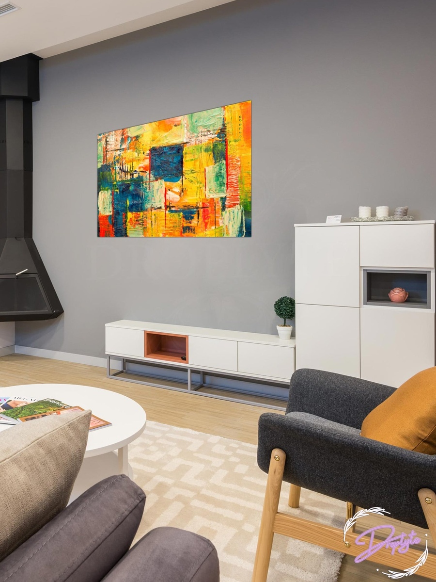 لوحة جدارية ديكورية لرسم تجريدي متعدد الألوان، 60 سم × 40 سم