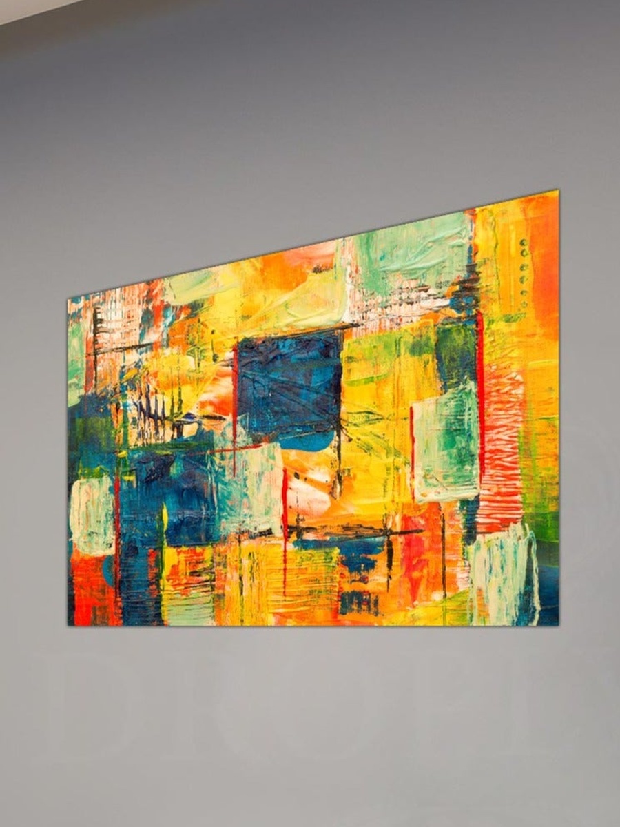 لوحة جدارية ديكورية لرسم تجريدي متعدد الألوان، 60 سم × 40 سم