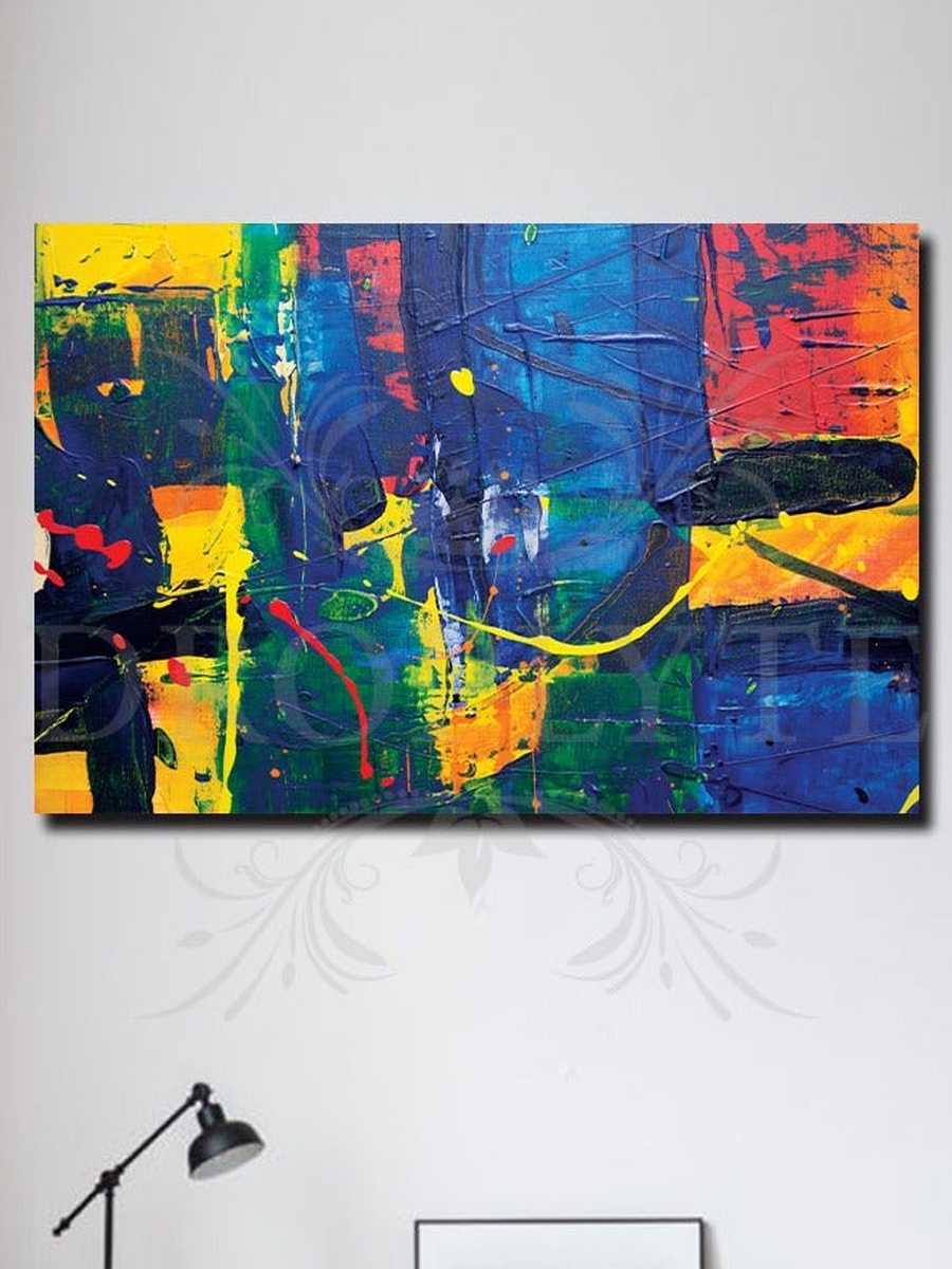Beautiful Abstract Canvas with Wooden Frame, 60cm x 40cm