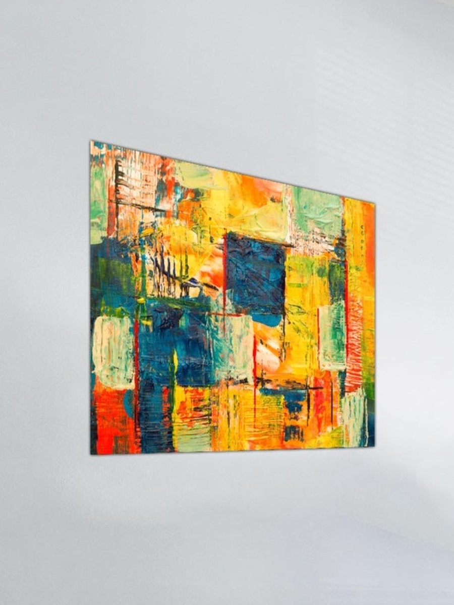 لوحة جدارية ديكورية لرسم تجريدي متعدد الألوان، 50 سم × 50 سم