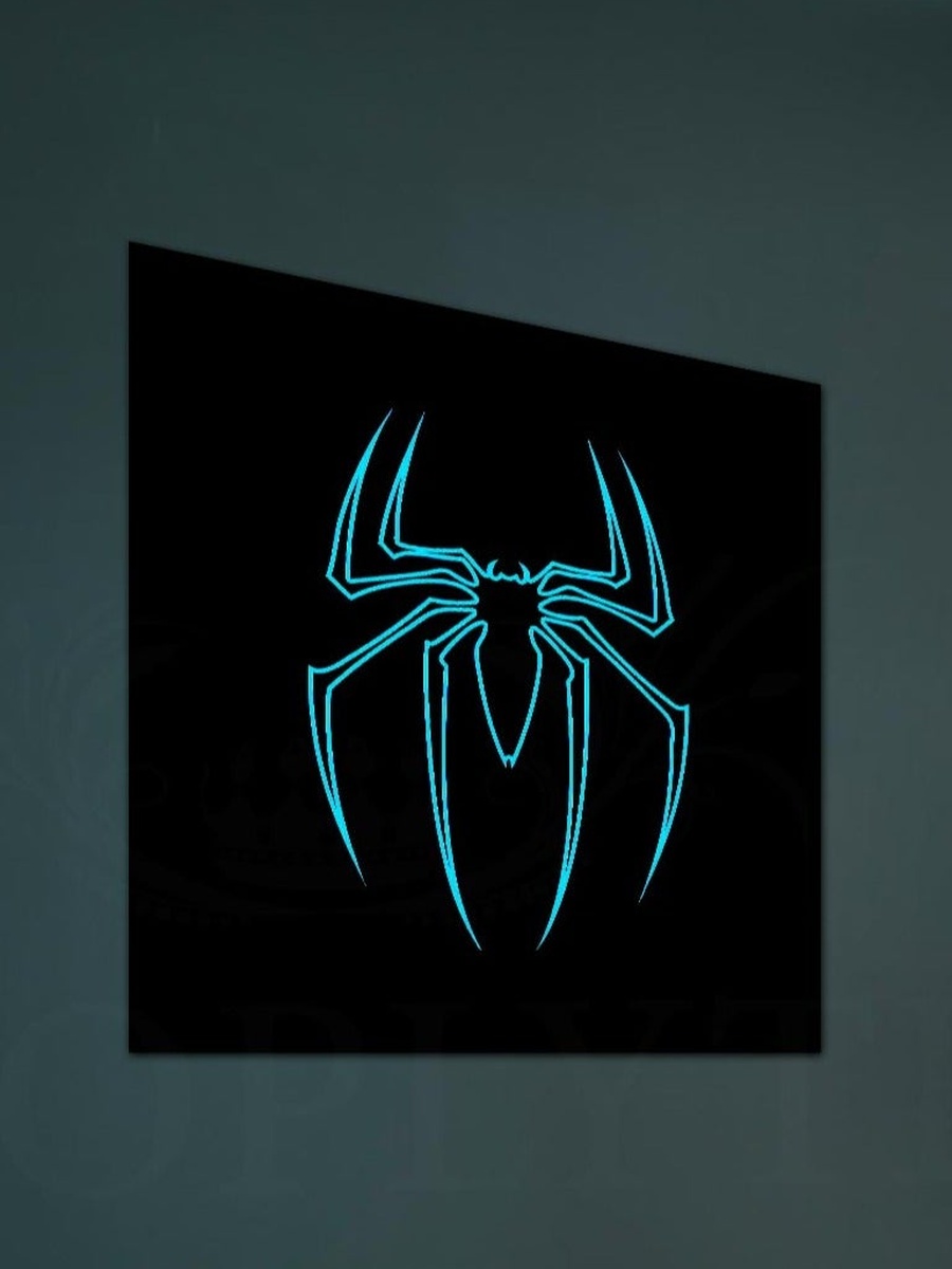 Spiderman Neon Sign Digital Decorative Wall Art, 30cm x 30cm