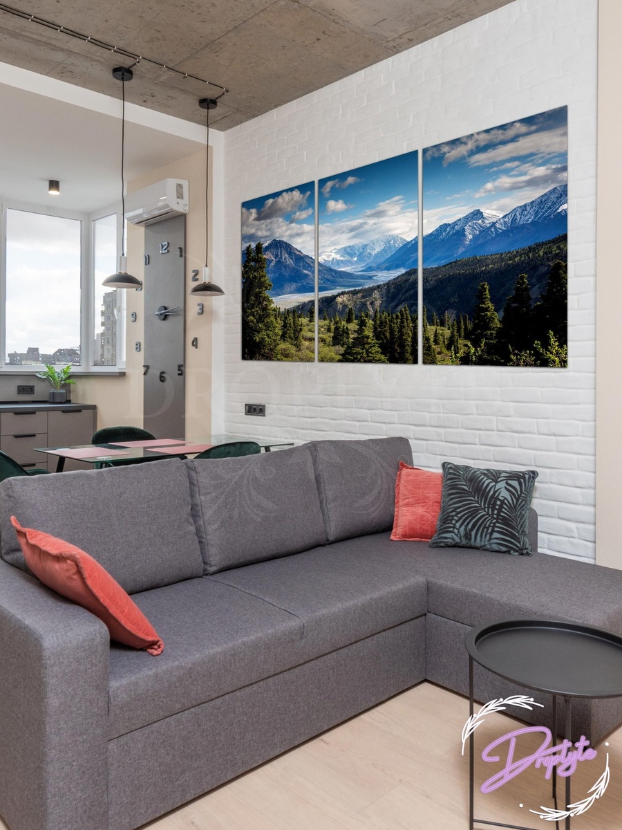 3-Piece Mountains in the Winter Season Decorative Wall Art, 120cm x 60cm