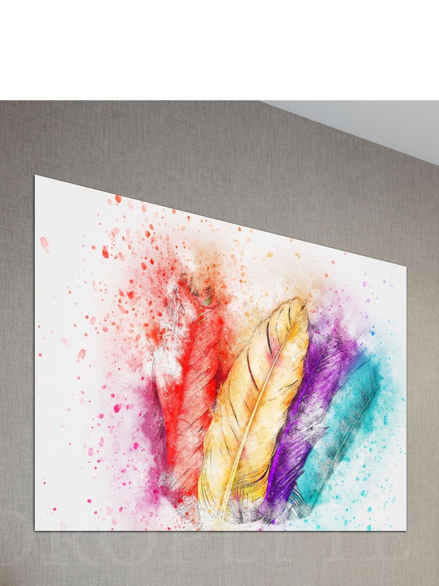 لوحة جدارية ديكورية لرسم ريش ملون متعدد الألوان، 40 سم × 30 سم