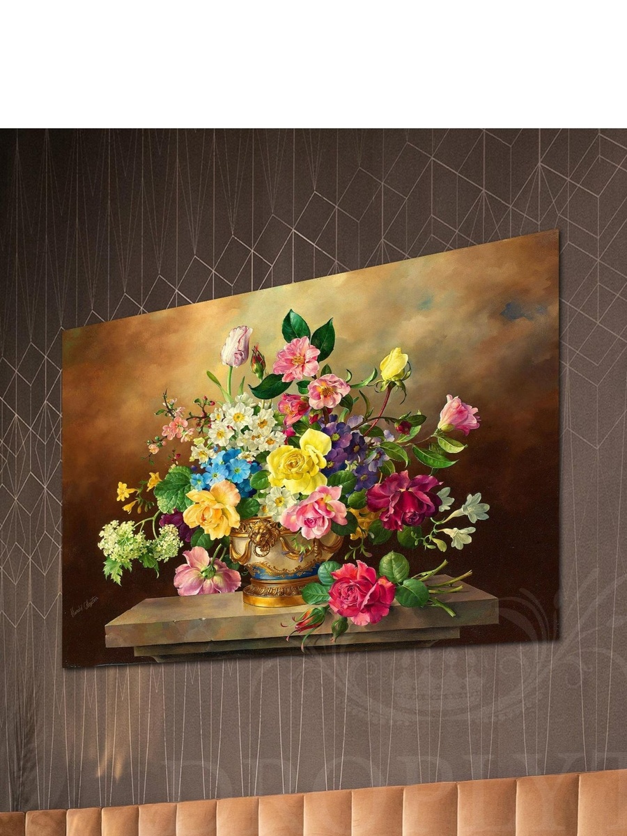 لوحة جدارية ديكورية لرسم باقة زهور ملونة، 40 سم × 30 سم