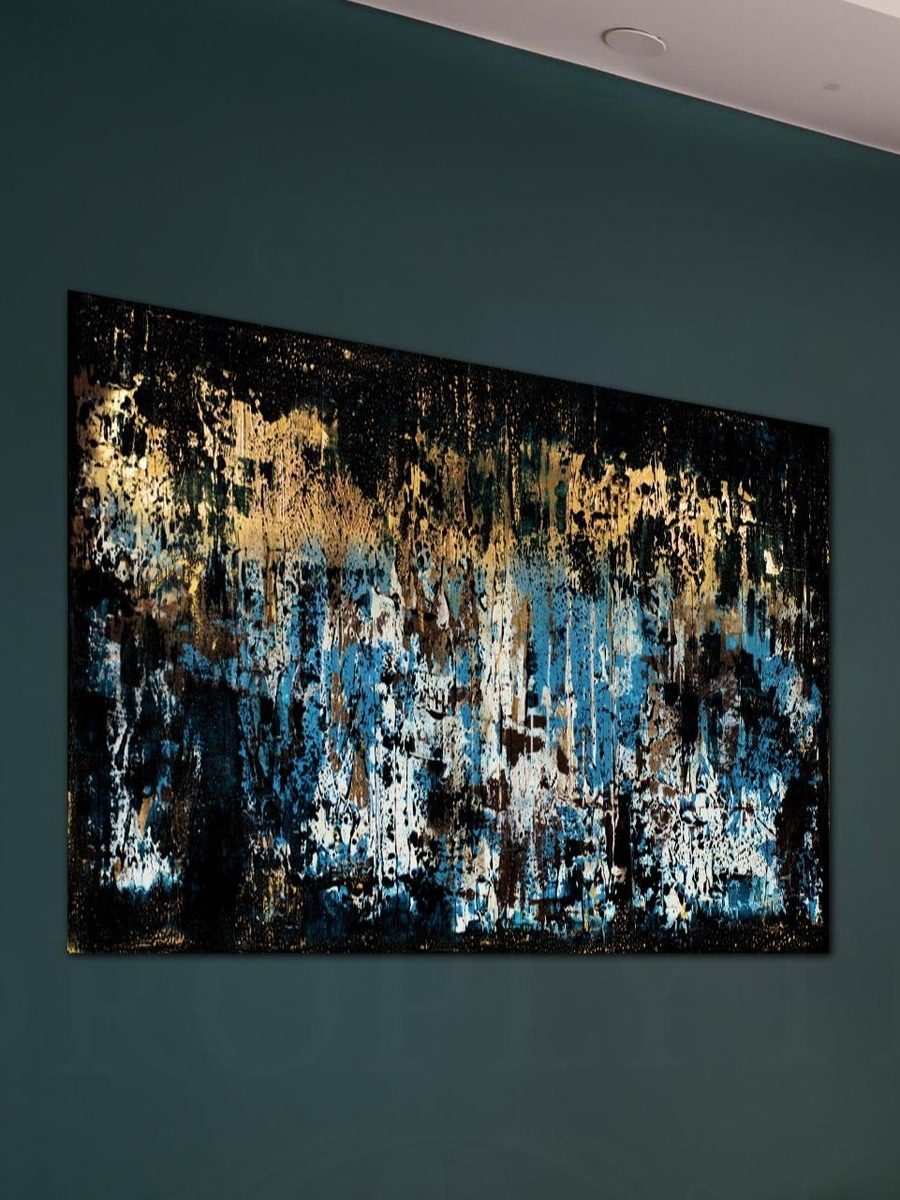لوحة جدارية ديكورية مطبوعة لرسم تجريدي متعدد الألوان، 40 سم × 30 سم