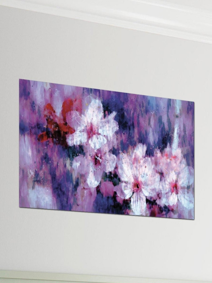Beautiful Flower Painting Wall Art Canvas with Wooden Frame, 60cm x 40cm