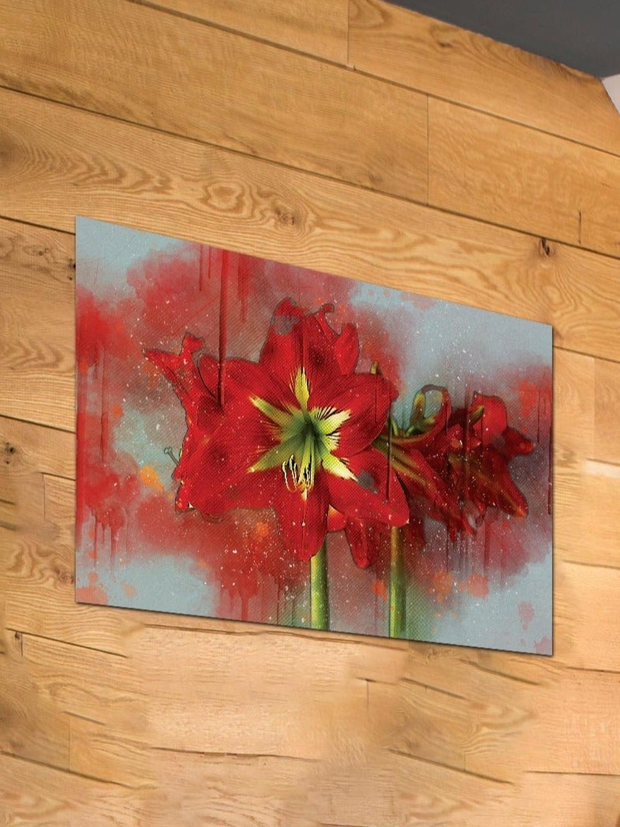 Beautiful Flower Painting Wall Art Canvas with Wooden Frame, 60cm x 40cm