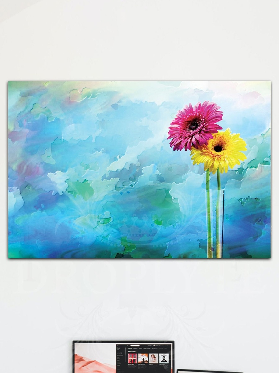 Beautiful Flowers Painting Decorative Wall Art Canvas with Wooden Frame, 60cm x 40cm