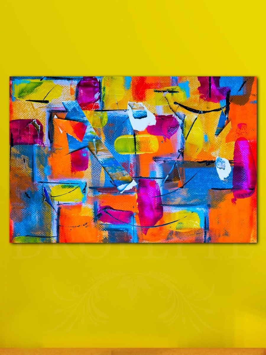 لوحة جدارية ديكورية لرسم تجريدي ملون جميل، 60 سم × 40 سم