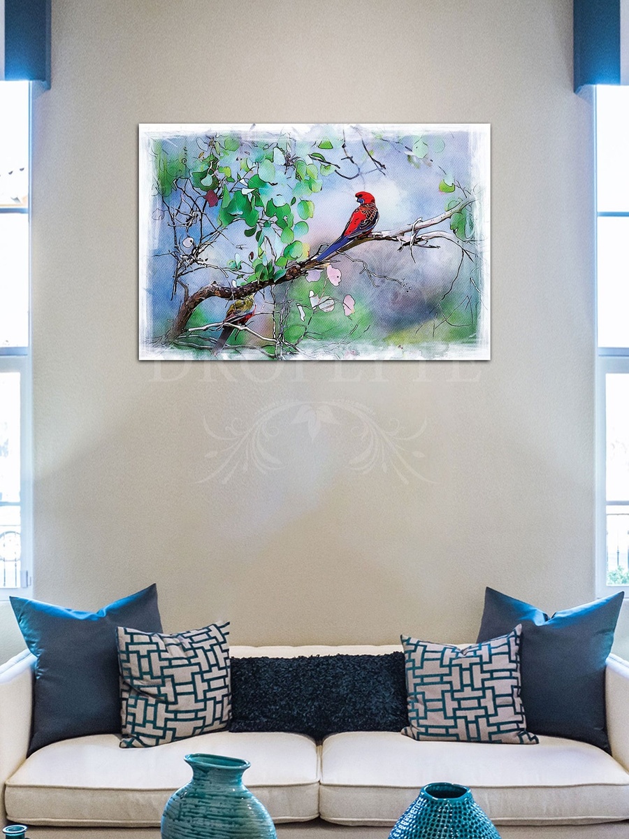 لوحة فنية جدارية ديكورية لطائر جميل، 60 سم × 40 سم