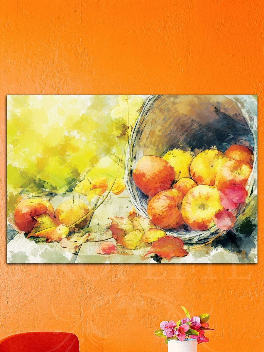 لوحة فنية جدارية ديكورية لفاكهة التفاح جميلة، 60 سم × 40 سم