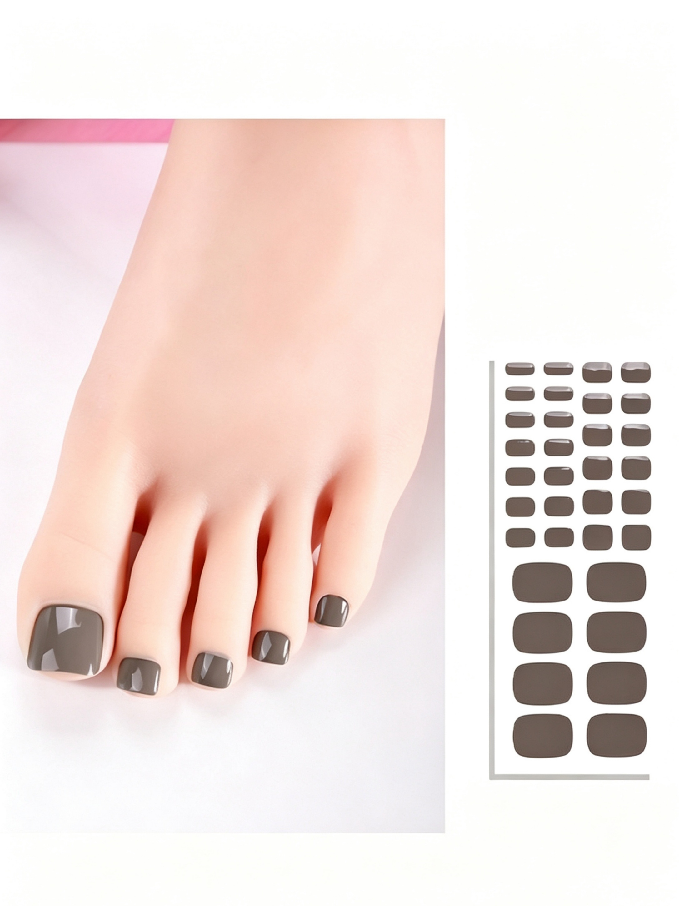 Grey Toe Nail Stickers 