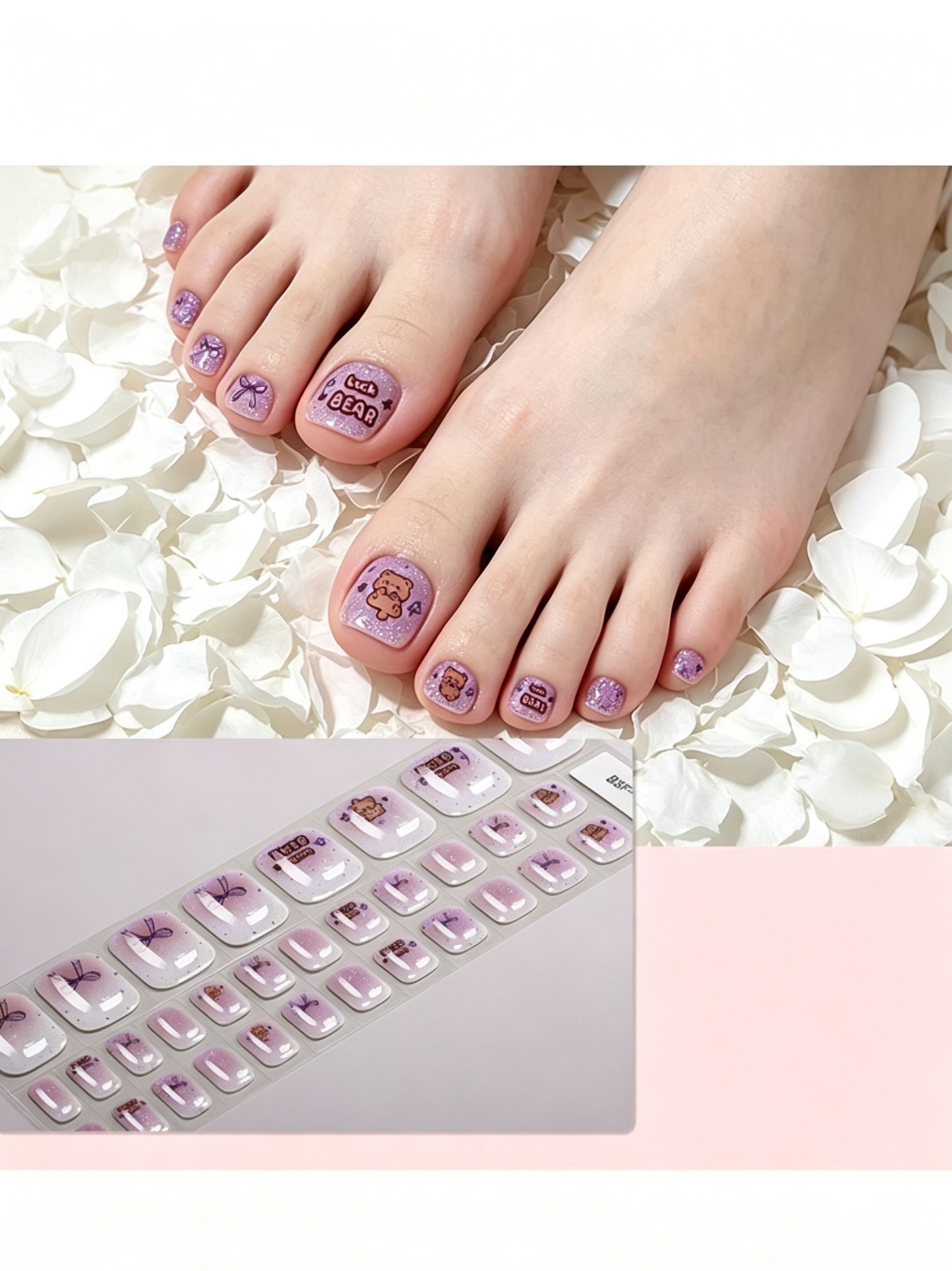 Glitter Toe Nail Wraps