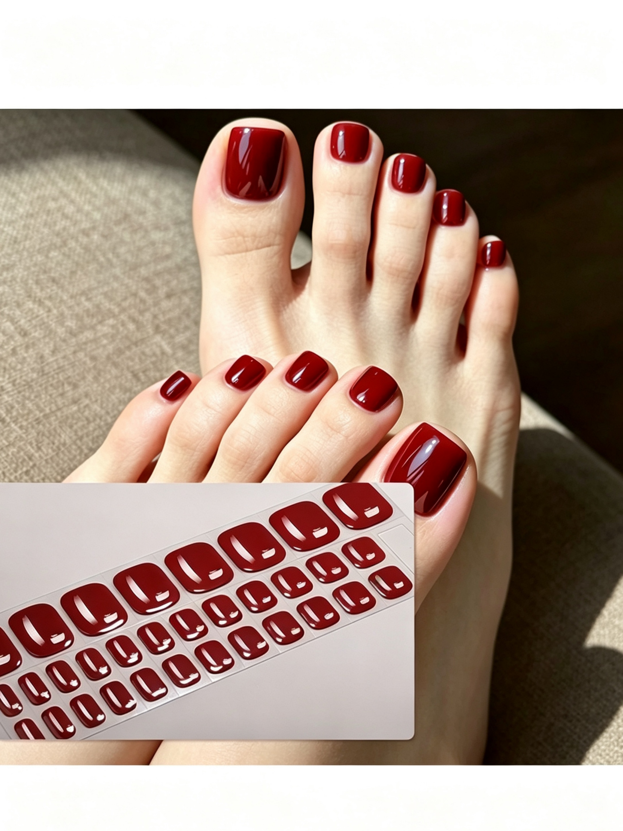 أظافر قدم تركيب كستنائية