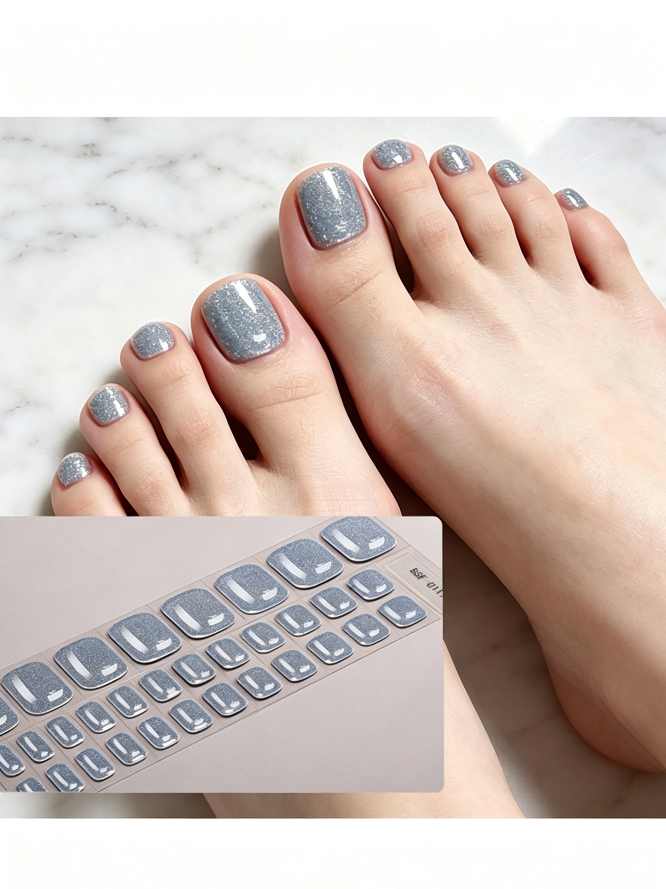 ملصقات أظافر للقدم جل لامعة