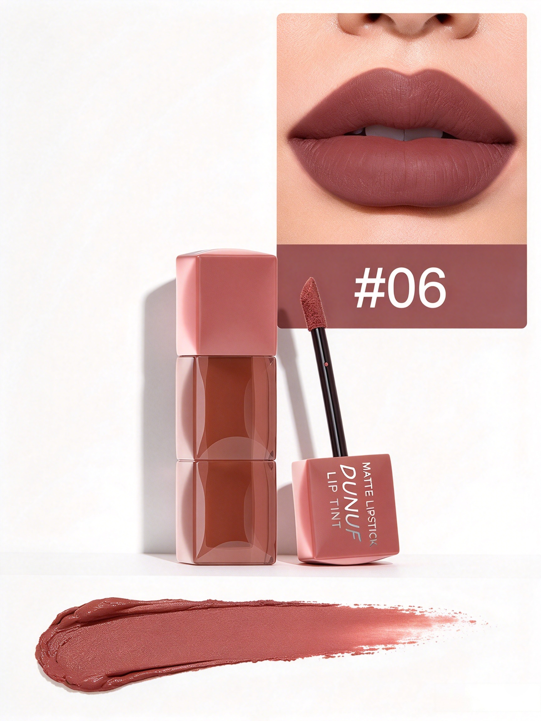 Matte Lip Tint Warm Brown Velvet Finish