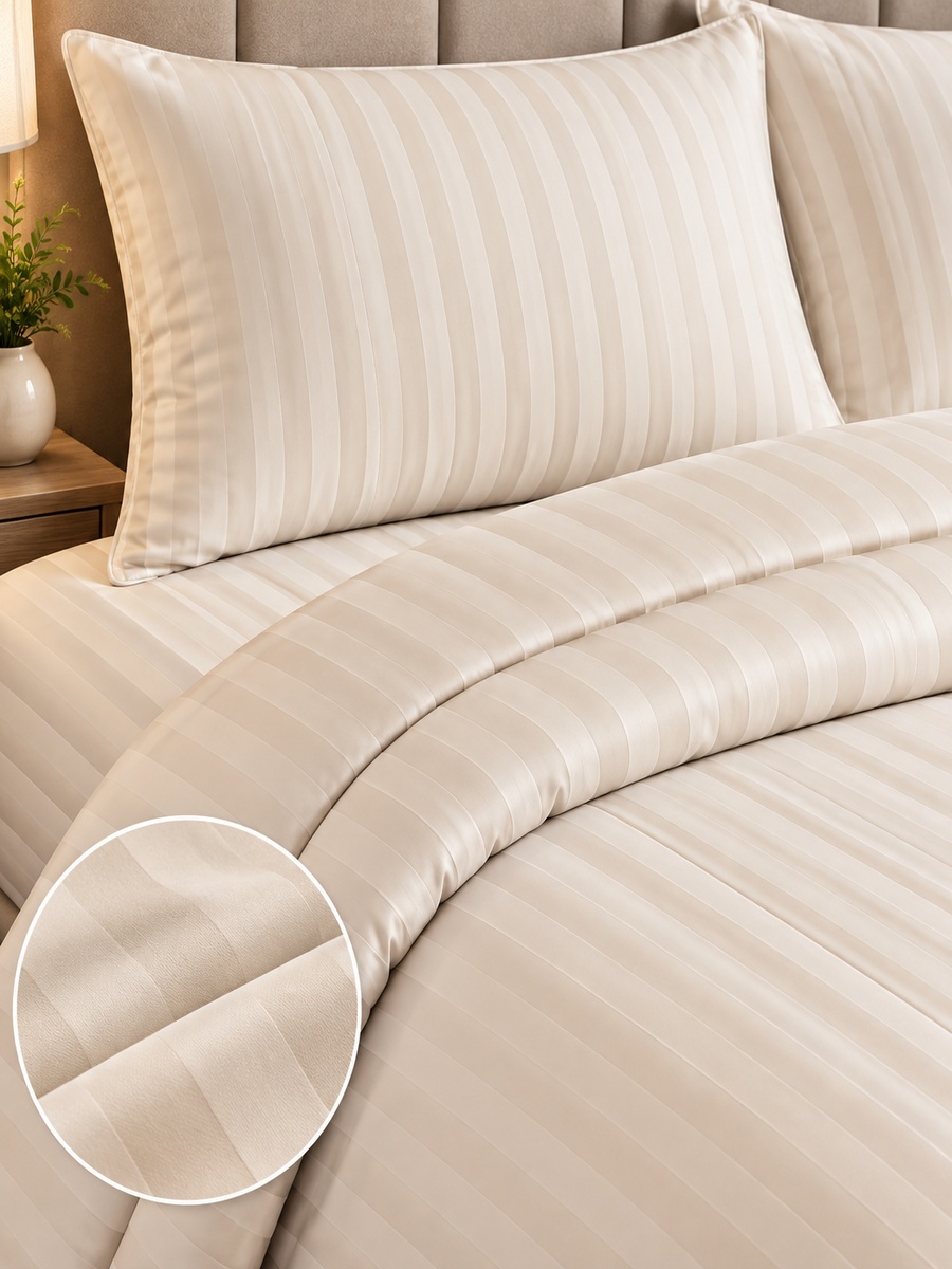 2-Piece Cotton Ease Single Comforter Set 140x200 cm - Beige