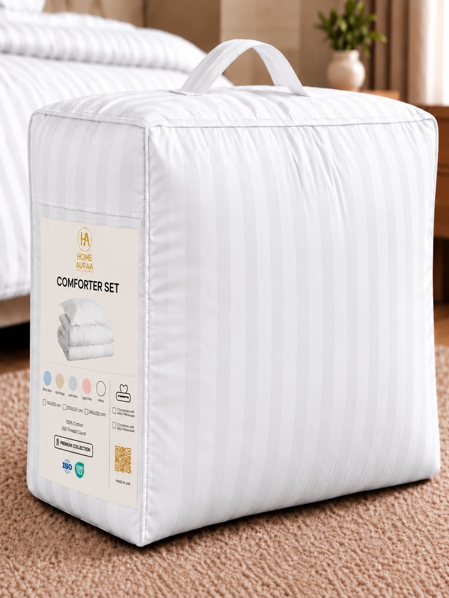 2-Piece Cotton Ease Single Comforter Set 140x200 cm - White