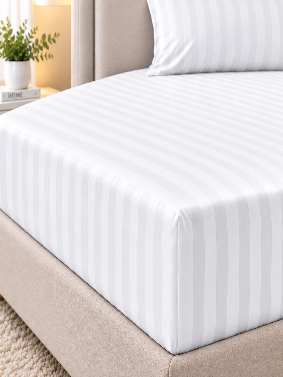 Cotton Ease Fitted Sheet, 160x200x33cm - White