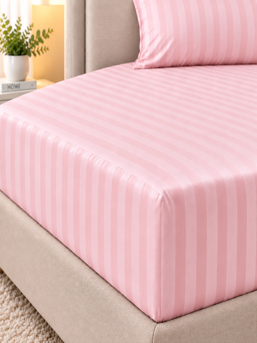 Cotton Ease Fitted Sheet, 120x200x33cm - Blush